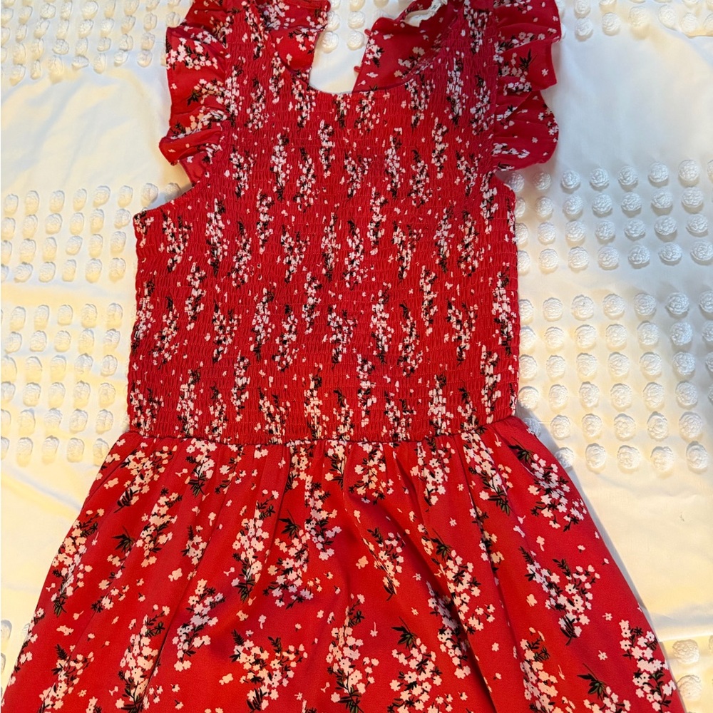 Floral Red Dress